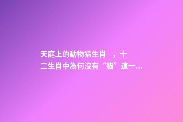 天庭上的動物猜生肖，十二生肖中為何沒有“貓”這一屬相